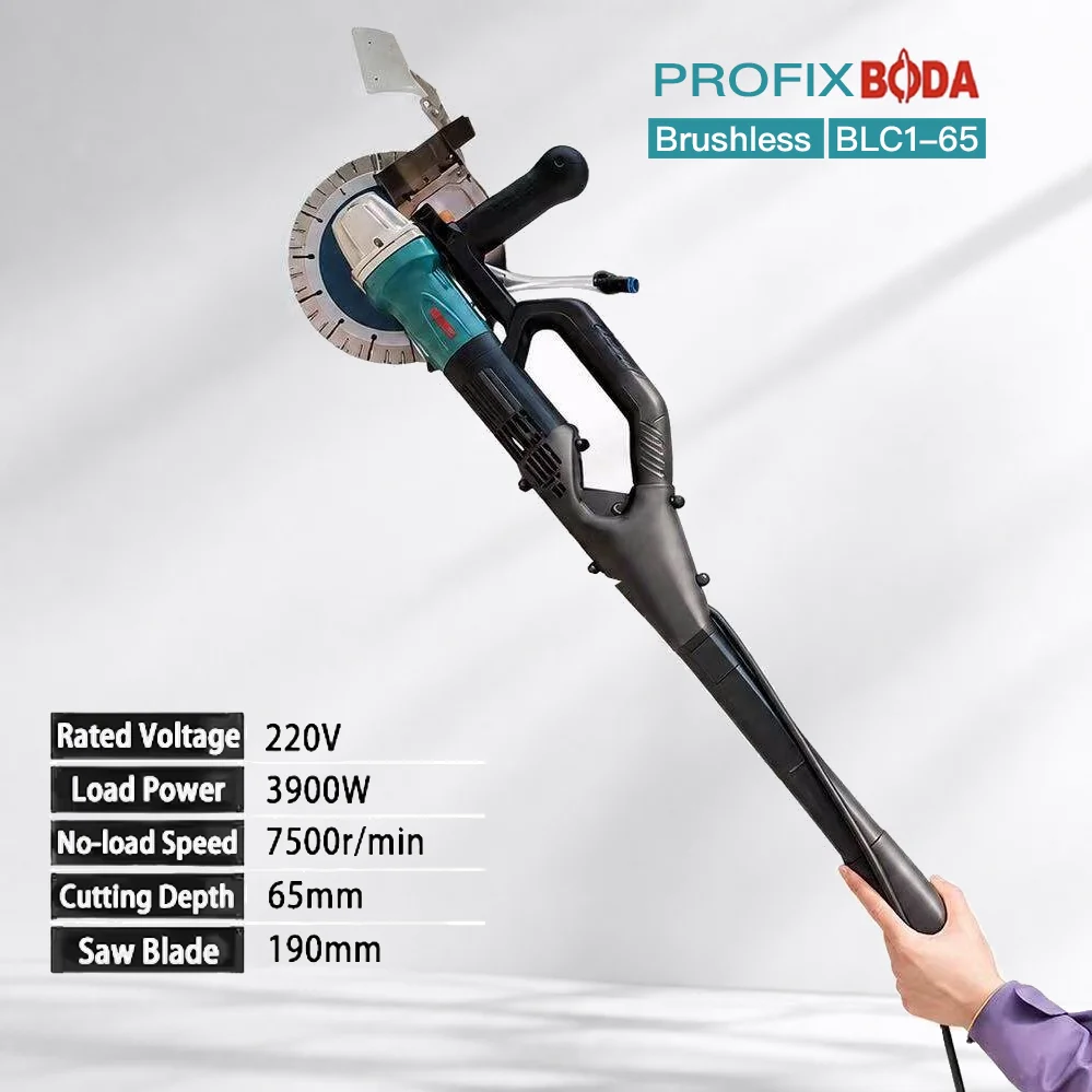 BODA Brushless Circular Saw 7500RPM Wet/Dry Cutoff Single Piece Groover Extended Handle Tile Brick Water Dust Proof Concrete Saw