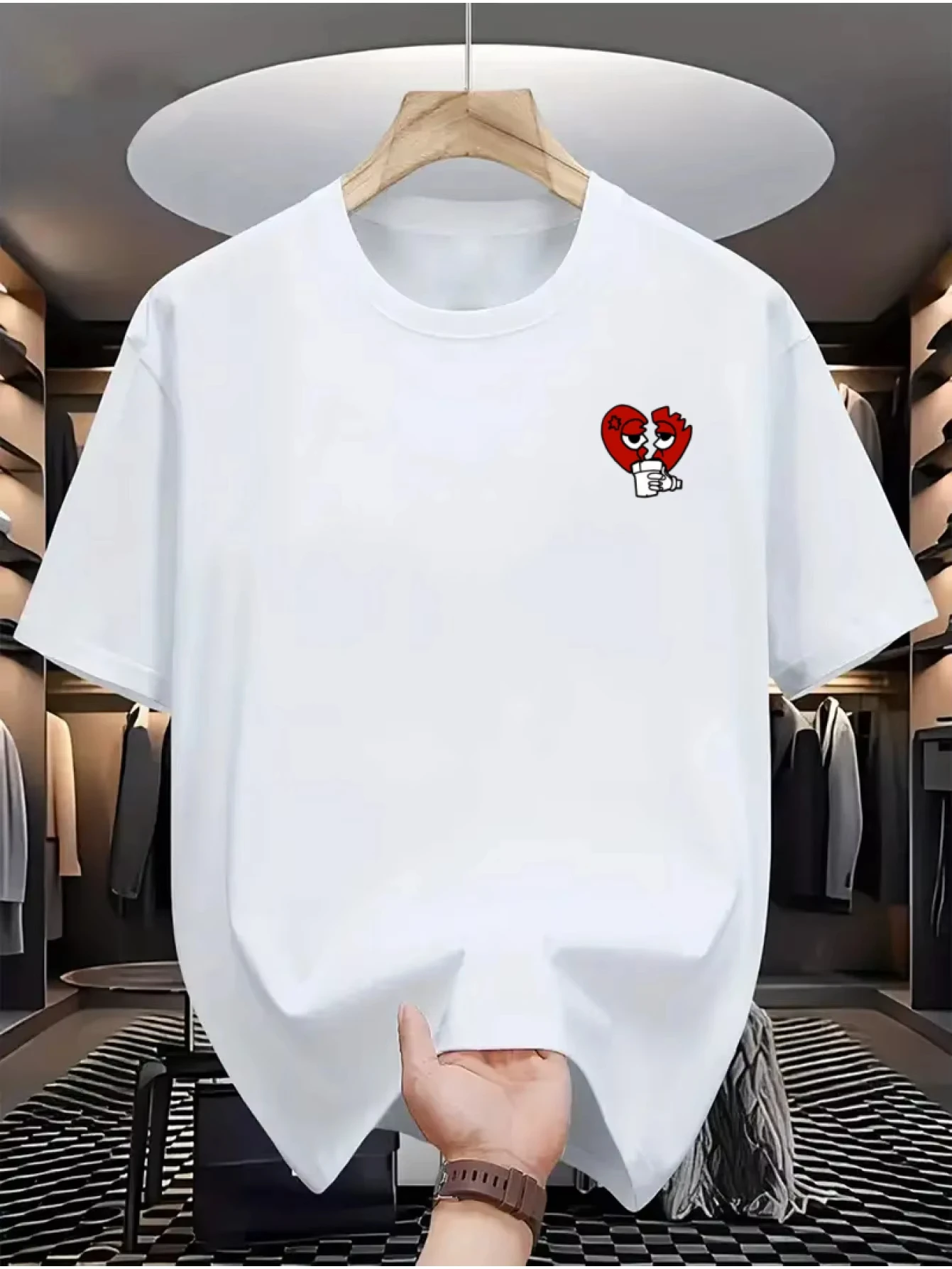 2026 Men's and Women's Pure Cotton Short-Sleeved, Round-Neck Casual Shirt Pure Cotton Thick Fabric, Urban Style