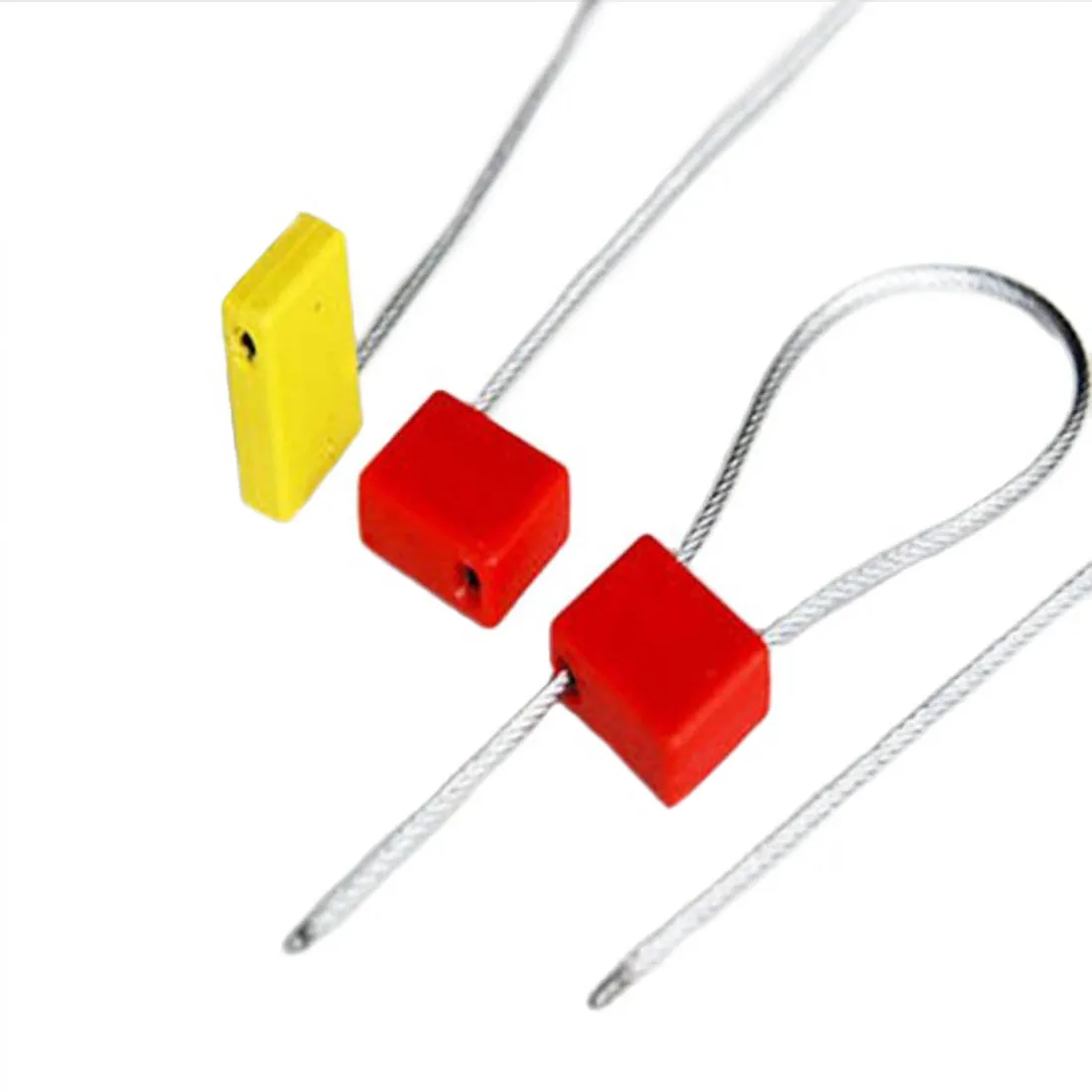 10pcs Square Flat Head Wire Seal Container Tanker Cable Tie Yellow/ Red Steel  300mm/270mm Long Lock Wholesale Price