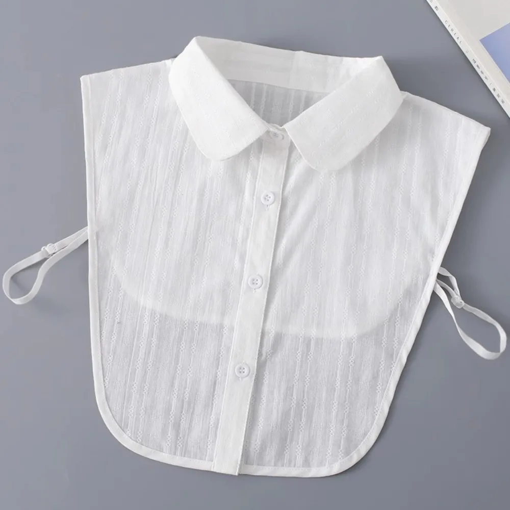 Simple White Detachable Fake Collar Jacquard Black Lace Lapel Half Shirt Hollow Out Stand Collar False Blouse Collar Female