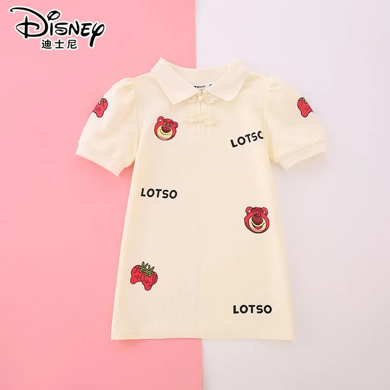 كاواي ديزني سلسلة لطيف الكرتون لوتسو الفتيات جديد الصيف شخصية الموضة تنوعا القطن لينة عادية تي شيرت فستان علوي #4