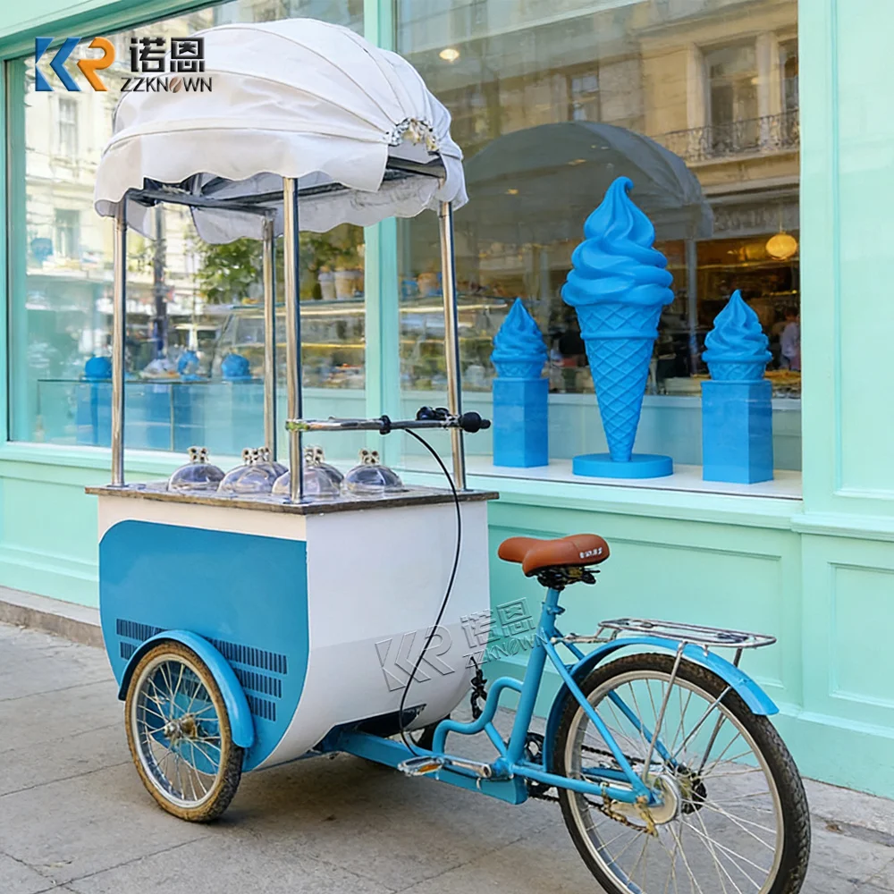 

Mobile Food Cart Outdoor Urban Dessert Beverage Snack Kiosk Food Truck Ice Cream Cart For Retail Promotion