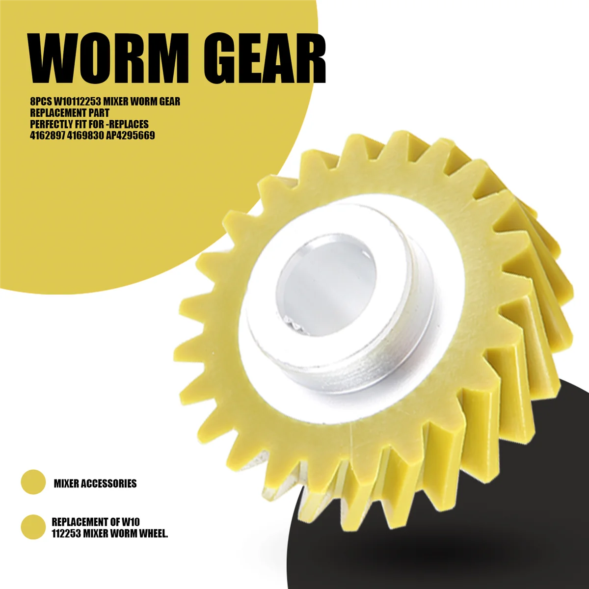 AT17 8 قطعة ث 10112253   جزء استبدال ترس الدودة للخلاط مناسب تمامًا لخلاطات كيتشن إيد - 4162897 4169830   AP 4295669
