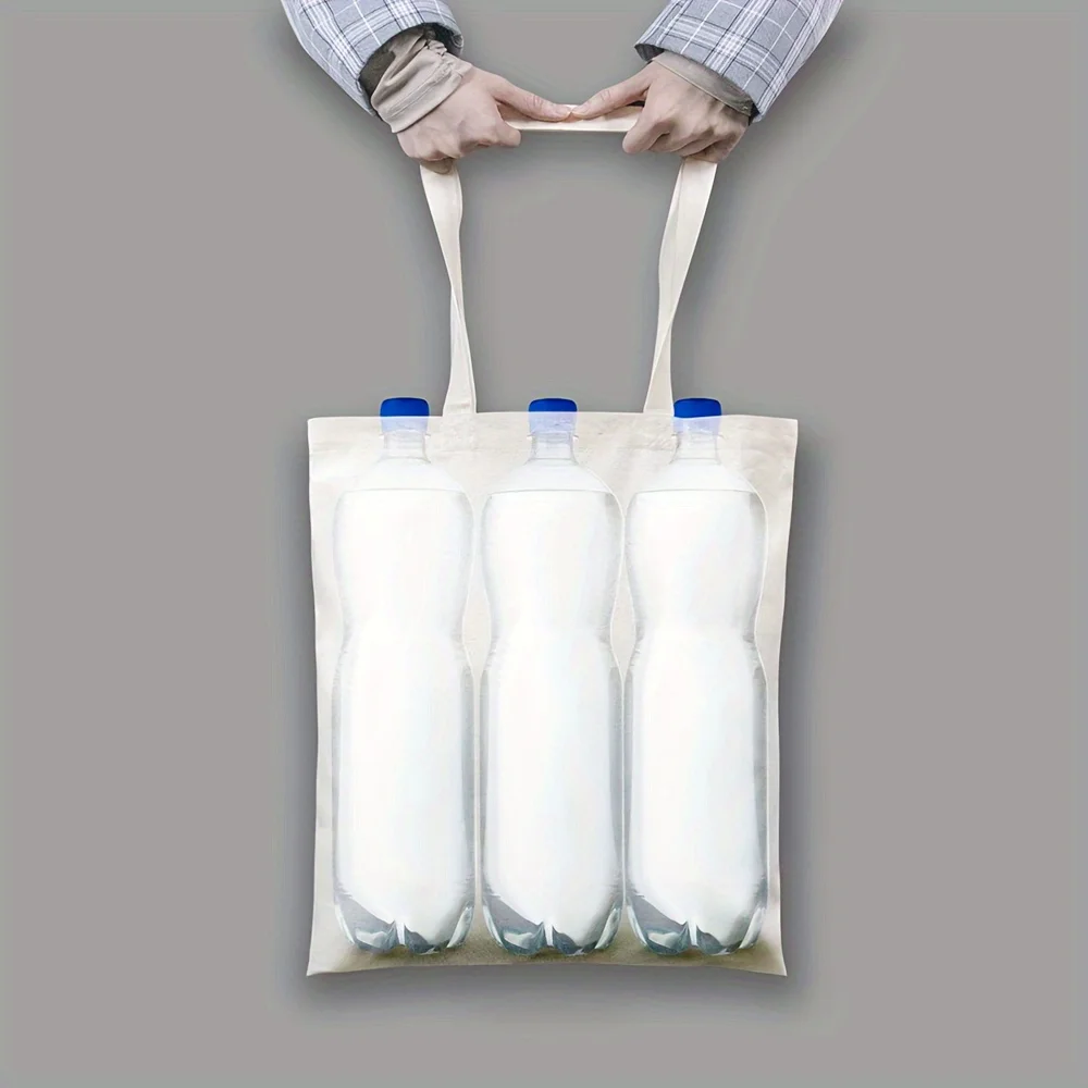 4 | 6 | 8 | 12 عبوة من حقيبة اليد القطنية الاقتصادية، أكياس قماش للتسوق البقالة خفيفة الوزن ومتوسطة وقابلة لإعادة الاستخدام، مناسبة للاستخدام بنفسك والإعلان #6