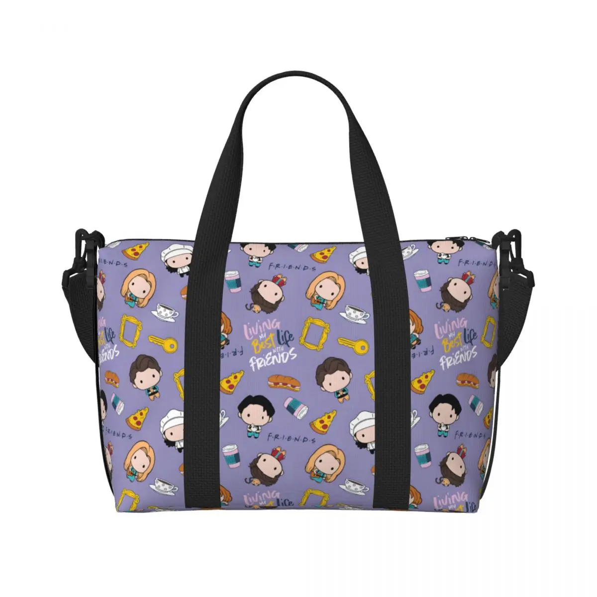 

Женская большая сумка с персонажами друзей на заказ, большая вместительная дорожная сумка через плечо с героями мультфильмов Aimes Gym Beach