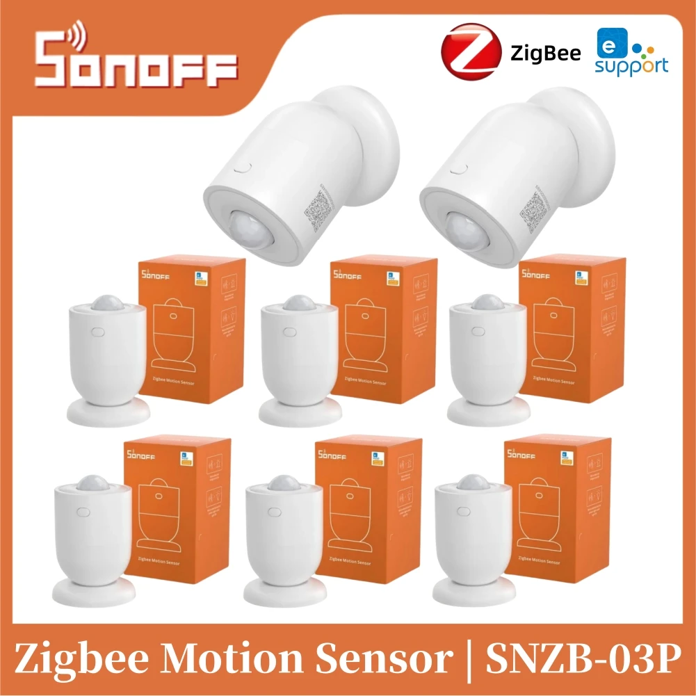 1~10PCS SONOFF SNZB-03P ZigBee PIR Motion Sensor Work With Zigbee Bridge Pro eWeLink Control Voice Control Via Alexa Google