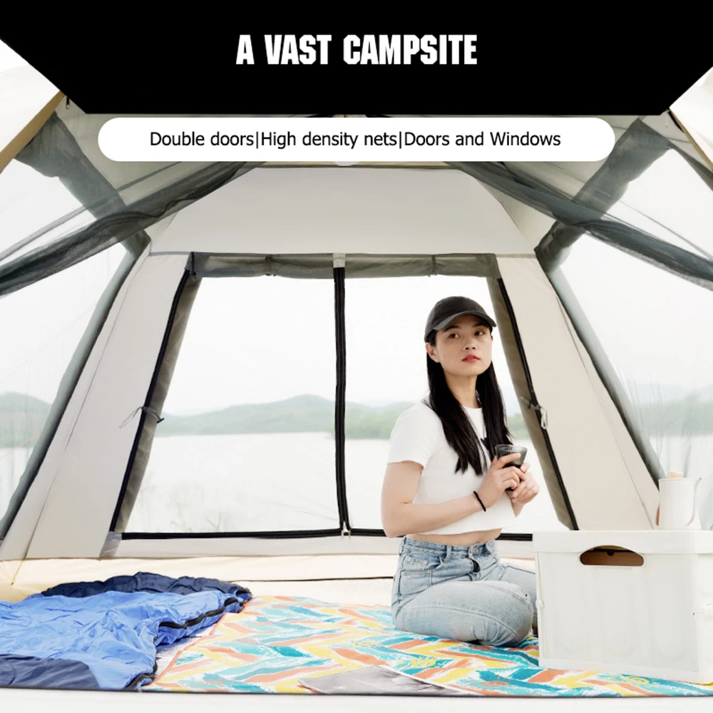 Waterproof Instant Pop Up Tent Automatic Tent Family Camping Tent Portable Cabin for Outdoor Camping Hiking Mountaineering