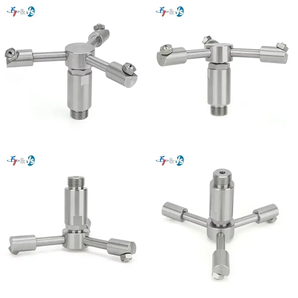 

Three-Head Automatic Rotating 1/2\" High Pressure Fan Cone Nozzle for Car and Tank Cleaning for Auto and Rotating Spray