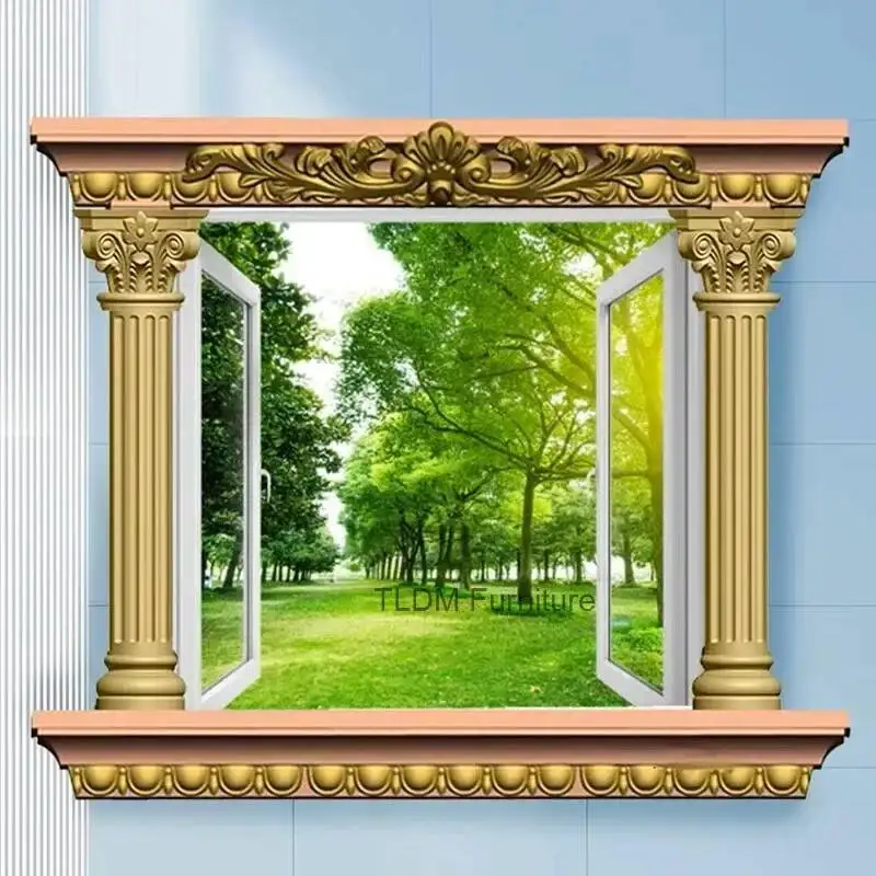 Roman Modern Courtyard Garden Thickened Model Villa Line Plastic Cement Building Model Column Home European Window Cover Molds