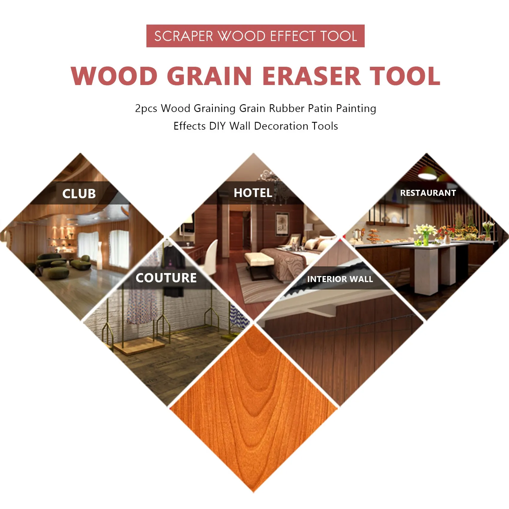 

A88Z 2 шт., резиновая накладка под дерево, эффекты для рисования, инструменты для украшения стен «сделай сам»