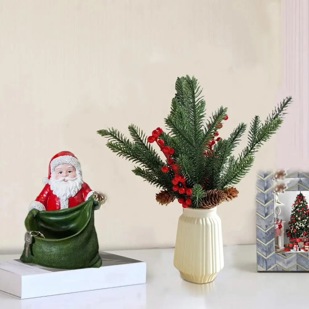 Diy Crafts Decorations Realistyczne jagody z pianki Szyszki świąteczne Świąteczne gałęzie sosny Łodygi jagód na choinkę Dekoracja wieńca