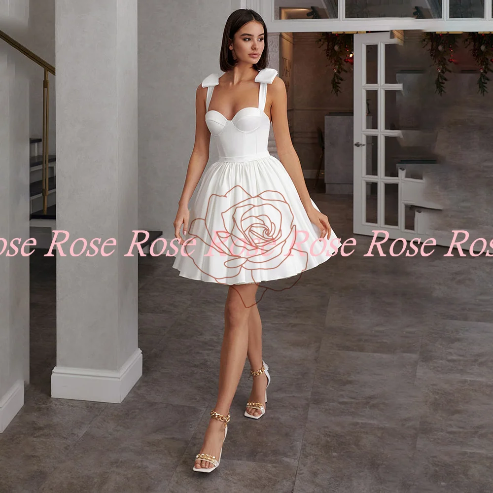 Furtanseo 2023 Mini Wedding Dress White A-Line Short Sweetheart Bride Gowns Detachable Long Sleeves Vestidos De Noiva