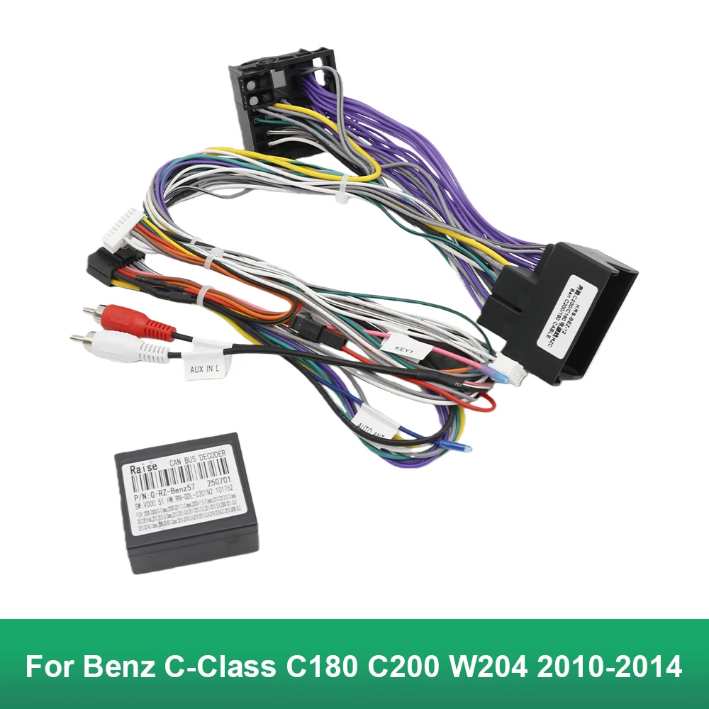 16 PIN Android Canbus Adaptor For Benz C-Class C180 C200 W204 2010-2014 Radio GPS 2 Din (keep Original CD) Wirng Harness Cable