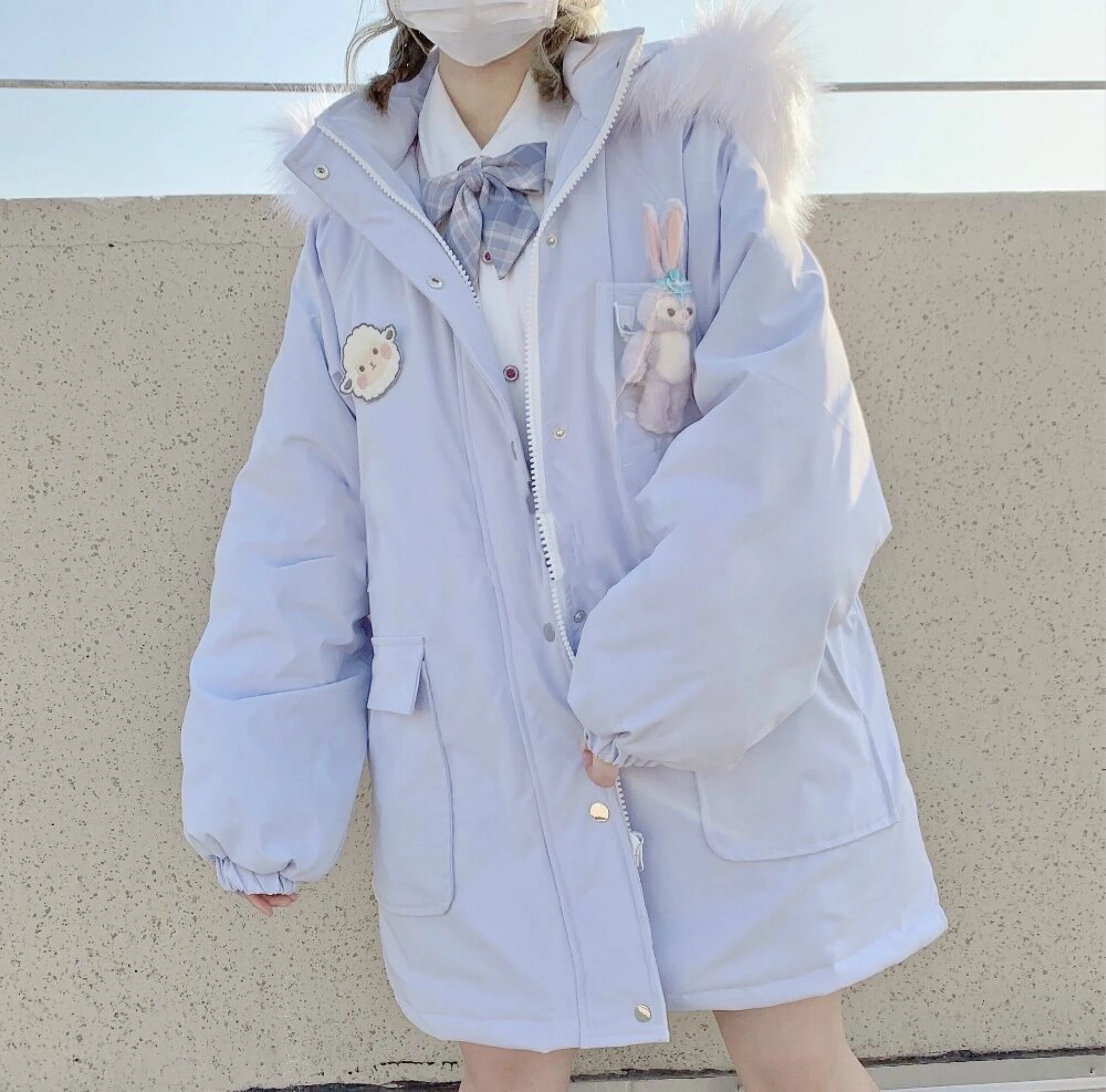 

Зимнее новое пальто Jk Lolita Женская хлопковая куртка с капюшоном для колледжа японская свободная хлопковая куртка средней длины для девушек женский халат