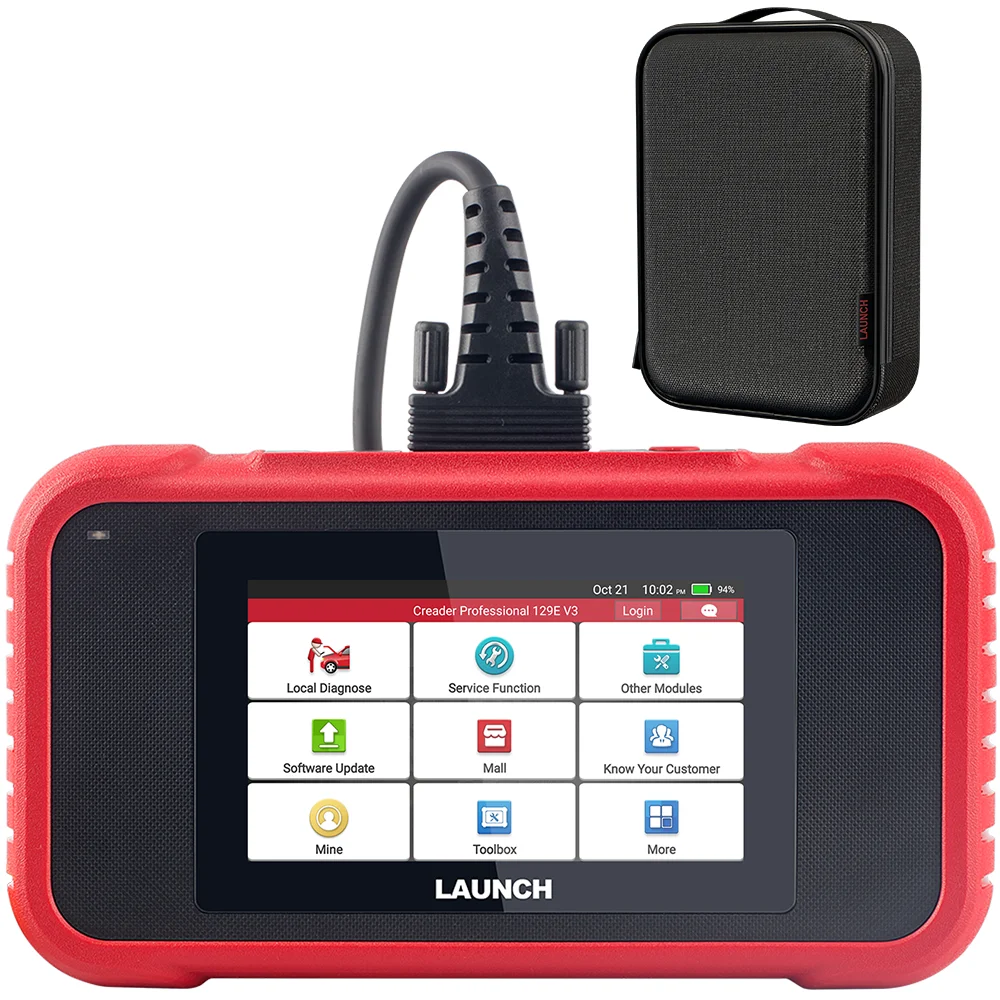 LAUNCH CRP129E V3.0 Creader Professional 129E V3 ABS SRS Motor Getriebe Deutsches Auto-Diagnosegerät OBD-Scanner unterstützt CANFD, DOIP Adapterkabel BST360
