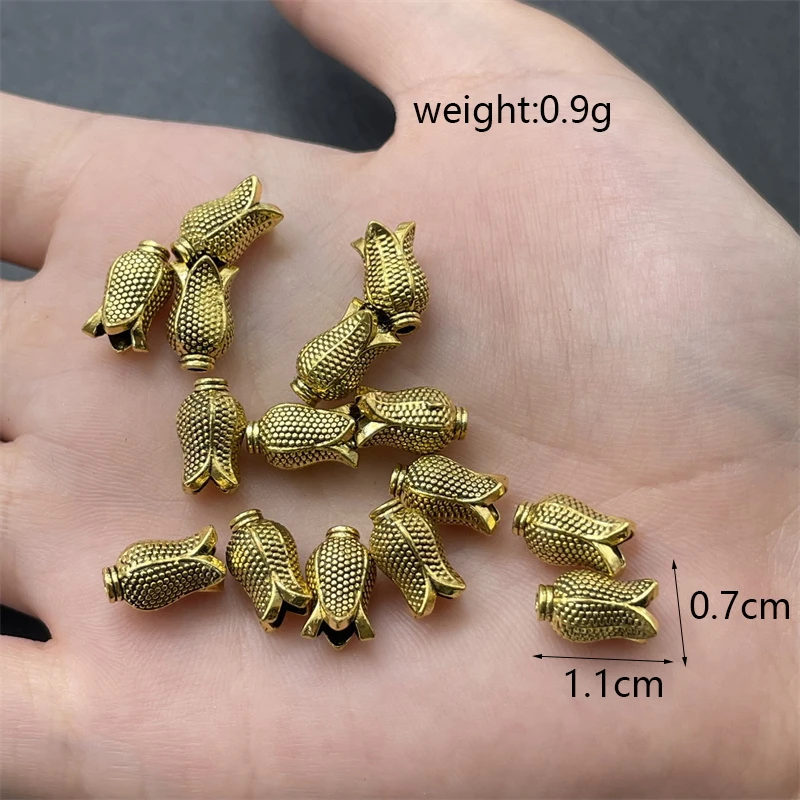 30pcs 3-color Türkiye Tassel Tulip Spacer Bead Cap DIY Charm Making Men's And Women's Jewelry Connector Gasket Accessories