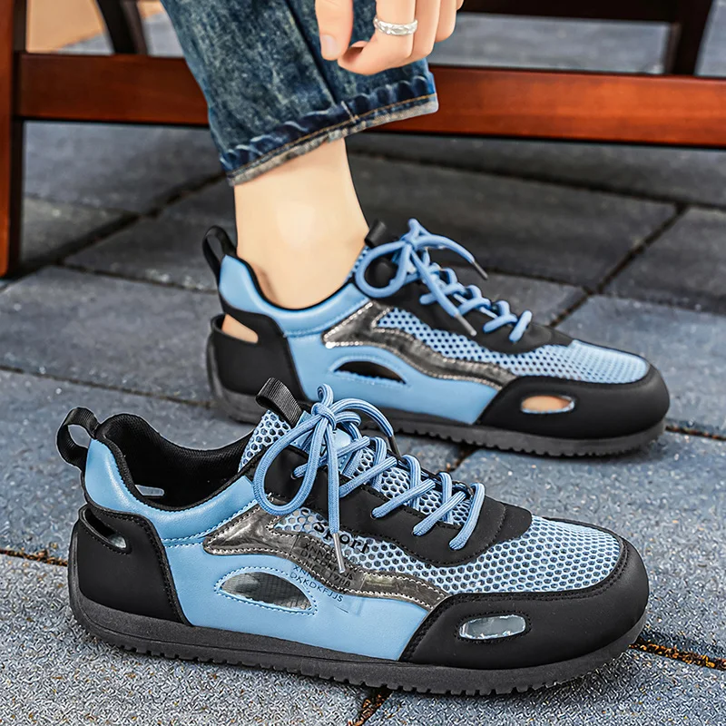 

Barefoot Wide Toe Man Shoes Leisure Sneaker Mesh Lace Up Breathable Comfort Lightweight Sports Walking Running Hiking