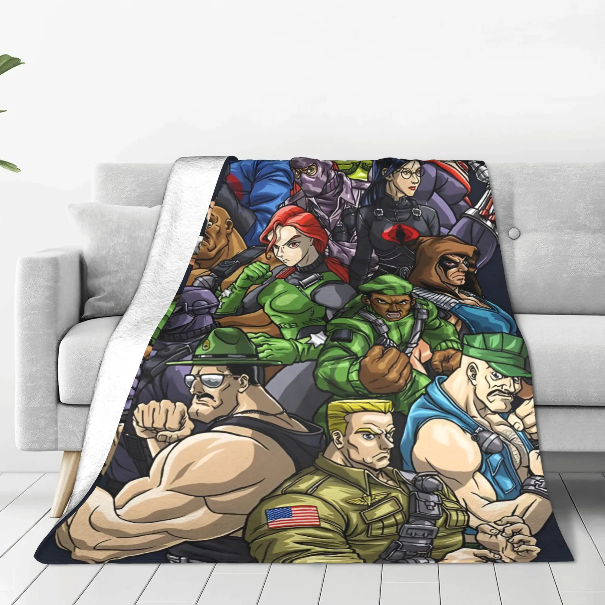 1PC MIGHT MAKES RIGHT! GI Joe Home Room Decorations Winter Blankets For Adults Bedding Home Interior Sofa Knee