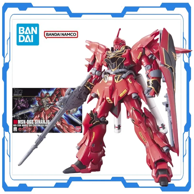 

Bandai Genuine Mobile Suit Gundam Original HG 1/144 MSN-06S SINANJU Action Figures Assembly Model Toy Gifts For Kids Collection