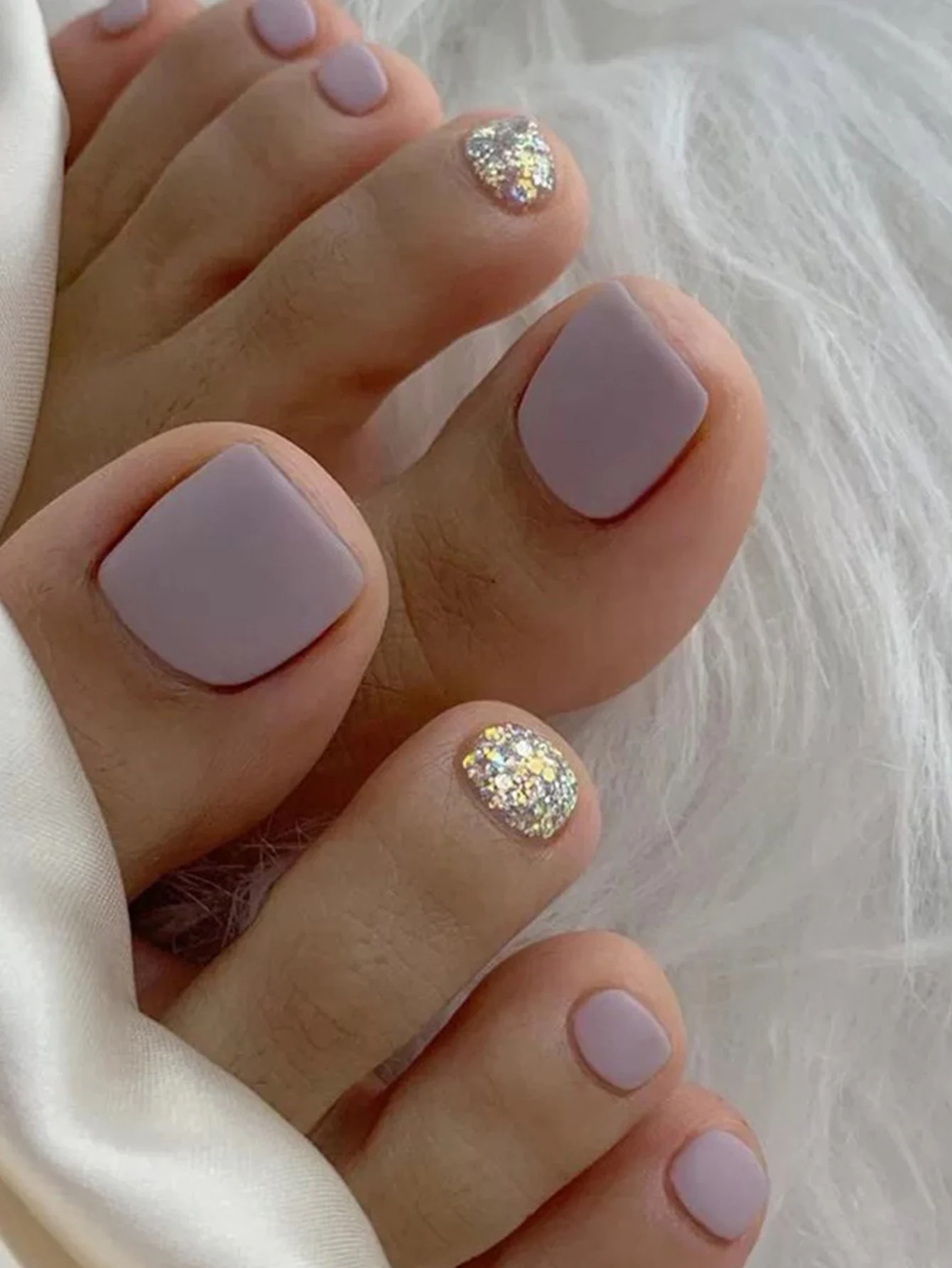 24 stuks nep teennagels kersenrood zilver glitter valse teennagels voor meisjes vrouwen draagbaar afneembaar zomer druk op teennagels