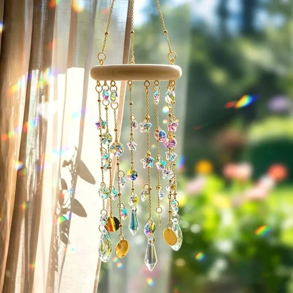 Hanging Crystal Sun Catcher Light Refraction Elegant Prism Rainbow Maker Exquisite Retro Wind Chime Birthday Gift