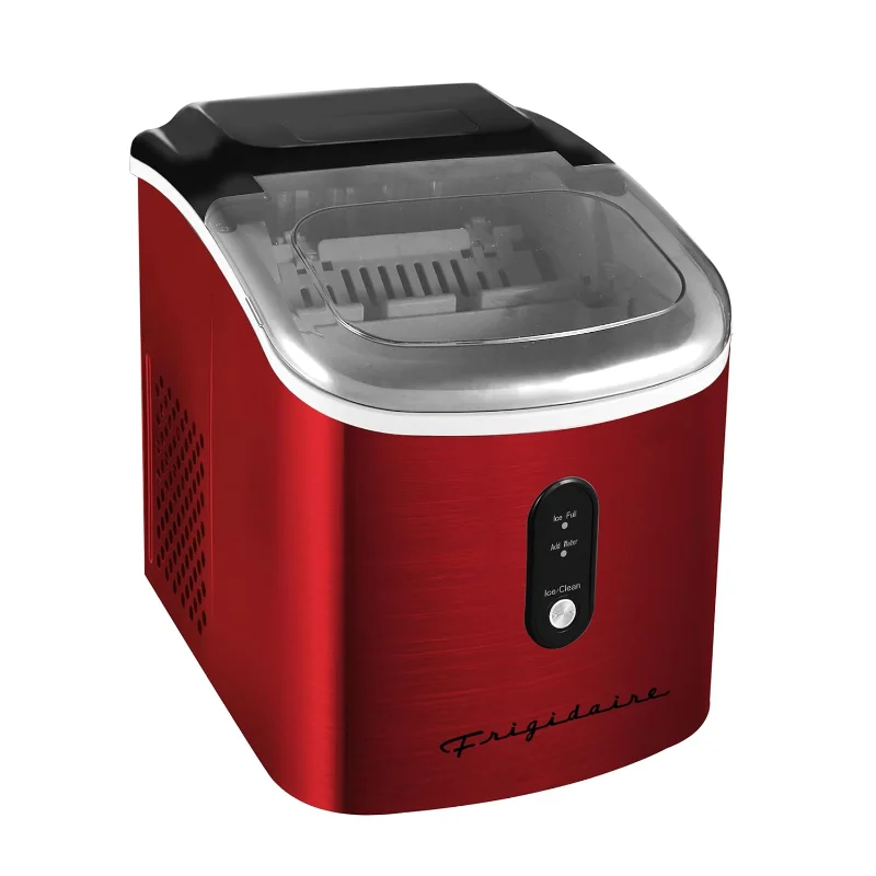 Macchina per il ghiaccio Frigidaire EFIC103 per impieghi gravosi, 26 libbre di ghiaccio al giorno, acciaio inossidabile rosso