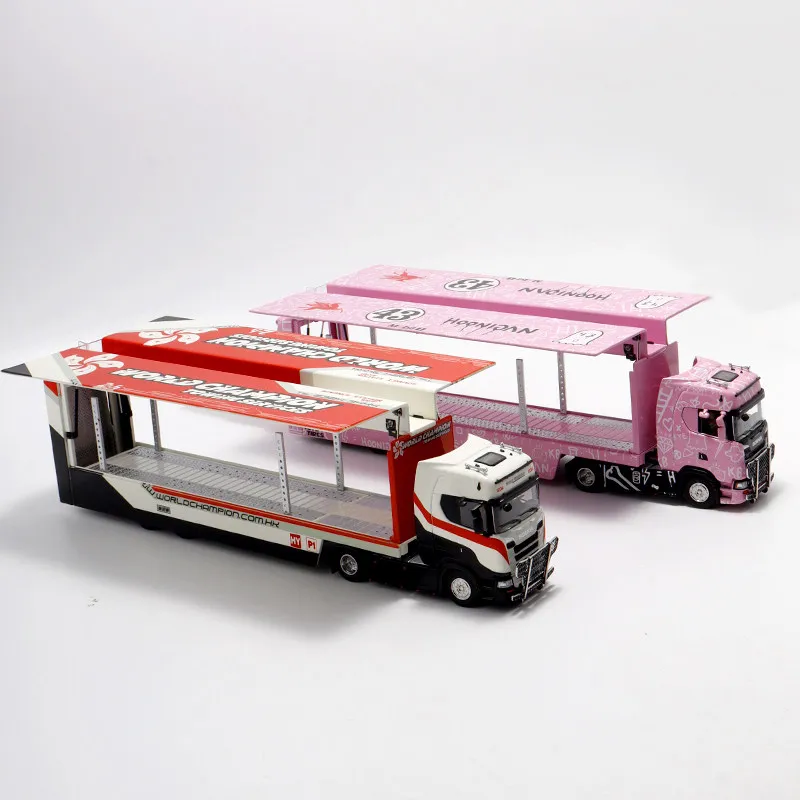 Maxwell 1:64 Scania S730 Truck Double Decker Container Hoonicorn Flying Wing Transport Vehicle Car Alloy Model Collection Toys