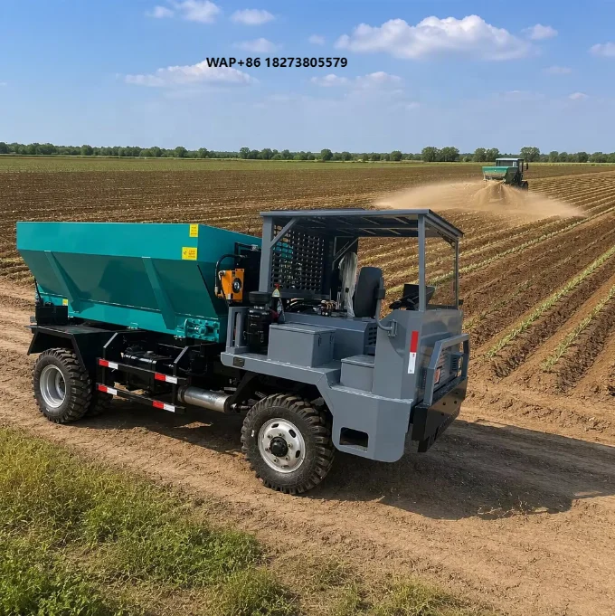 New Agricultural Large-scale Cow Manure Fertilizer Spreader Manufacturer Energy-saving Automatic Organic Fertilizer Spreader