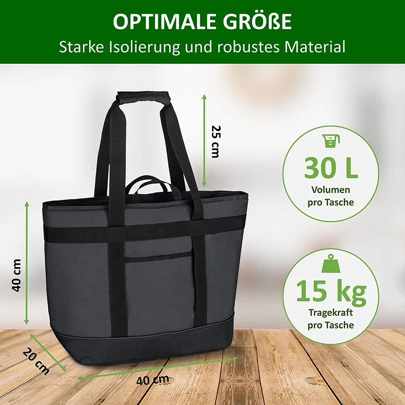 Borsa refrigerata per conservazione di picnic da campeggio all\'aperto con isolamento ispessito in foglio di alluminio a doppio strato di grande