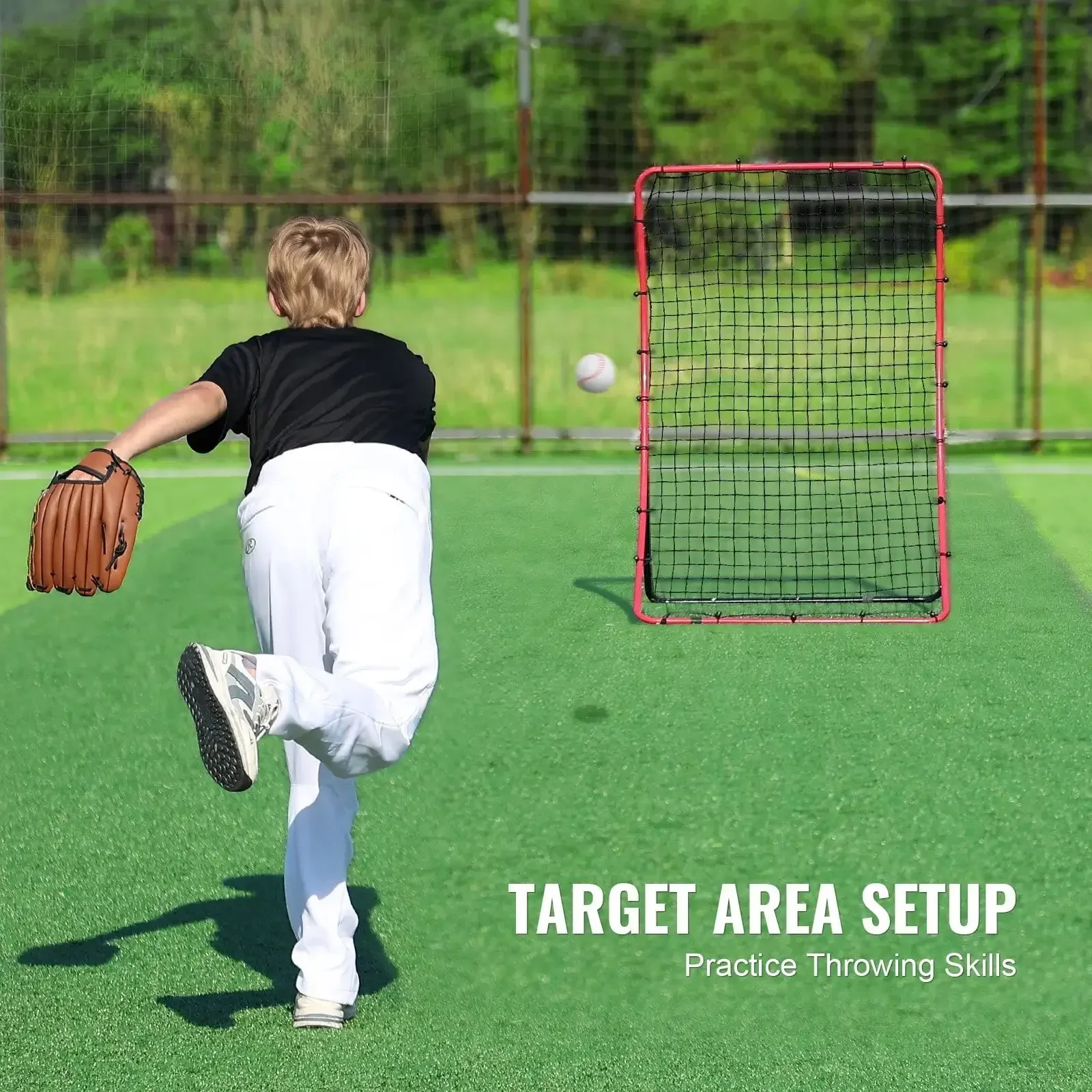 

Baseball And Softball Rebounder Net 4x5.5 ft PitchBack All Angle Fielding