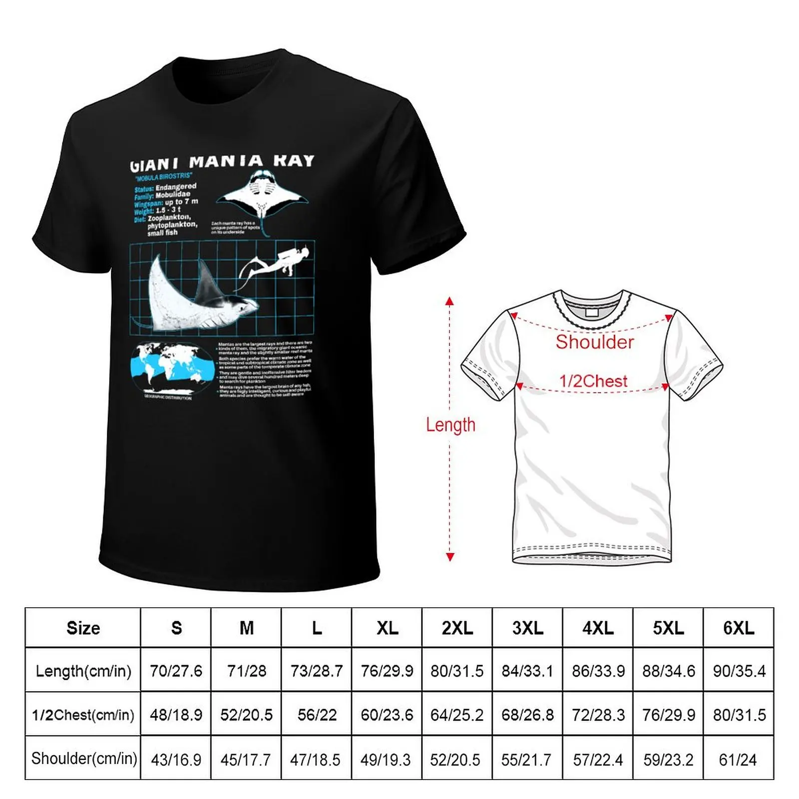 Manta Ray data sheet T-Shirt Soft Anti-Shrink Cotton Tee