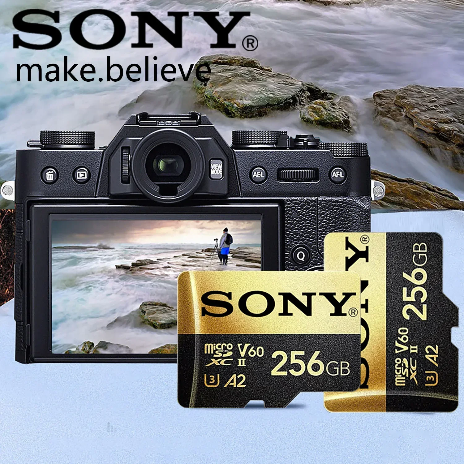 SONY-tarjeta de memoria Micro SD de alta velocidad, 128GB, 256GB, 32GB, 64GB, U3, A2, tarjeta Flash TF para Xiaomi, cámara de teléfono, PC de mesa