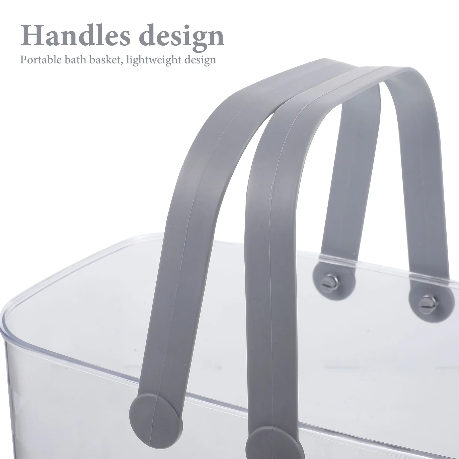 

Large Capacity Toiletries Basket Cosmetics Storage Organizer Portable Bath Basket Handles Drainage Holes Lightweight Plastic