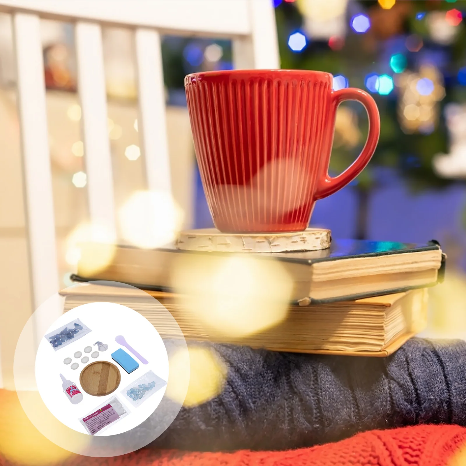 

1 set 1 Set Mosaic Craft Tool Round Craft Tool Snowman Coaster Kit For Christmas Gift Handmade Coaster Making Kit