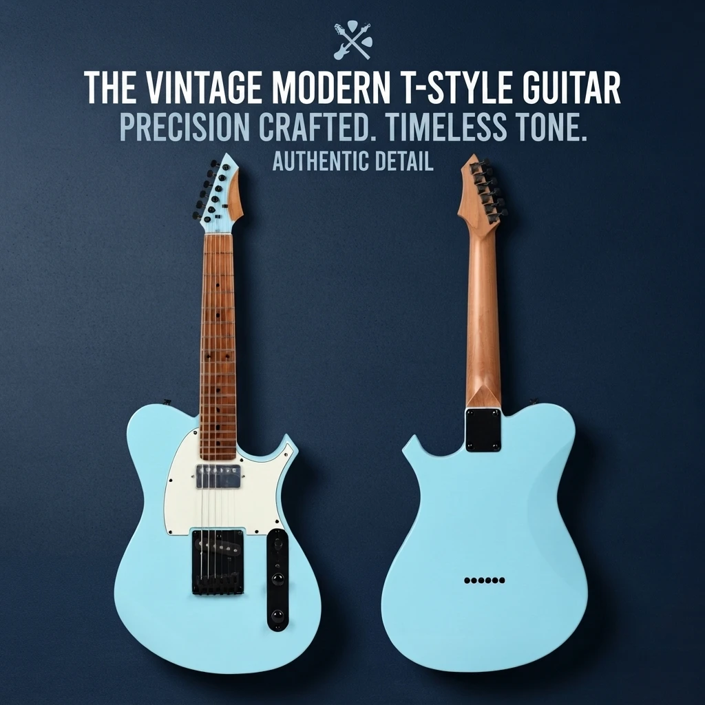 TL tele electric guitar, rounded fret ends guitar alnico 5 pickups chrome hardware 6 string guitar, rock blues telecaster guitar