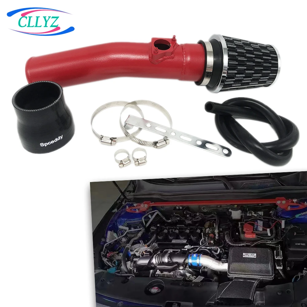 CLLYZ Red Air Intake Kit Pipe Aluminum Intake System Kit With Filter For Honda Accord 10