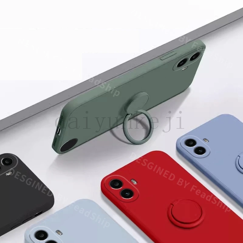 الفاخرة غطاء من السيليكون ل لا شيء CMF الهاتف 1 غطاء ناعم للصدمات جراب هاتف لا شيء الهاتف CMF غطاء مع حامل قوس