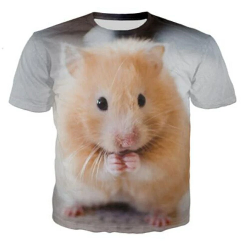 Hamster Domesticated Guinea Pig 3D Print Men\'s T-Shirts Women Children Tshirt Casual Short sleeve Oversized Hip Hop Tee Tops