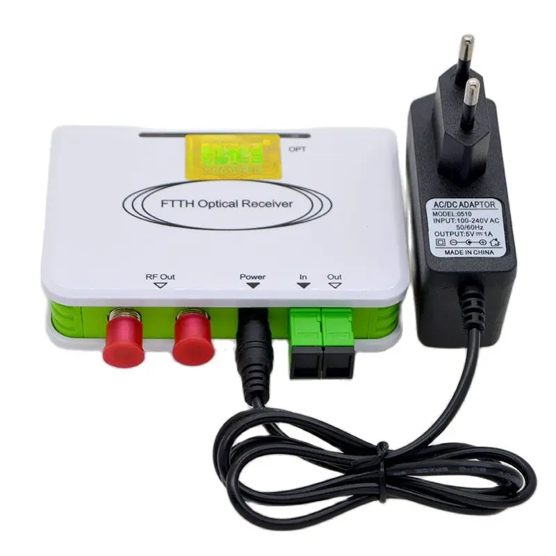 Imagem -02 - Fibra Óptica Node Receptor Ftth Catv Fibra Óptica Conversor Wdm Triplexer Mini Modo rf Polegada Porta ue Eua Fonte de Alimentação Novo sc Apc