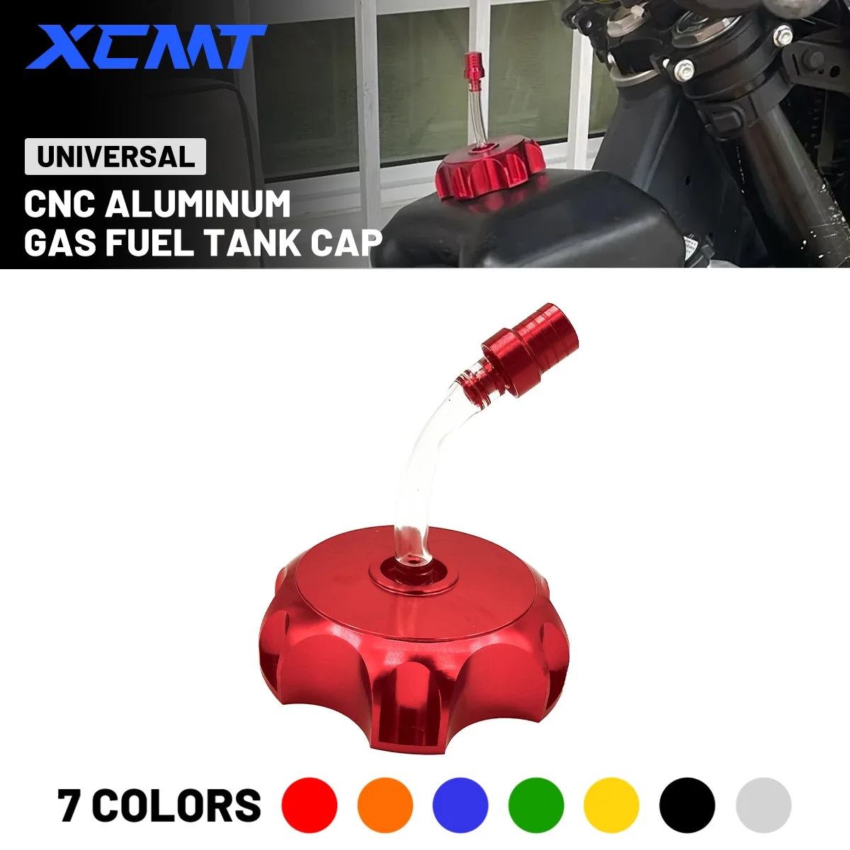 Bouchon universel de réservoir de carburant de gaz de course en aluminium CNC de 50mm avec bouchon de ventilation pour Yamaha Kawasaki Honda KTM Suzuki moto Dirt Bike ATV