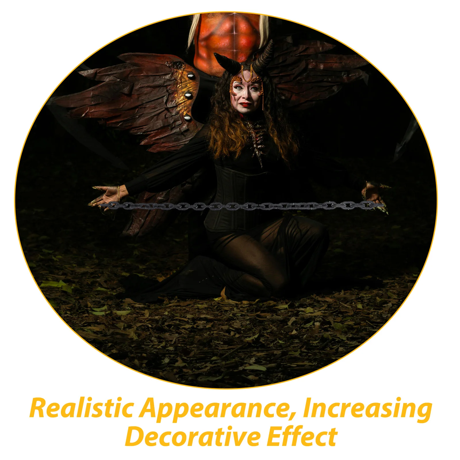 โซ่พลาสติกปลอมรูปสุนัขขนาดใหญ่เหมือนจริง สำหรับตกแต่งฮาโลวีน ของตกแต่งภายนอก โซ่แขวนสำหรับแต่งกายคอสเพลย์