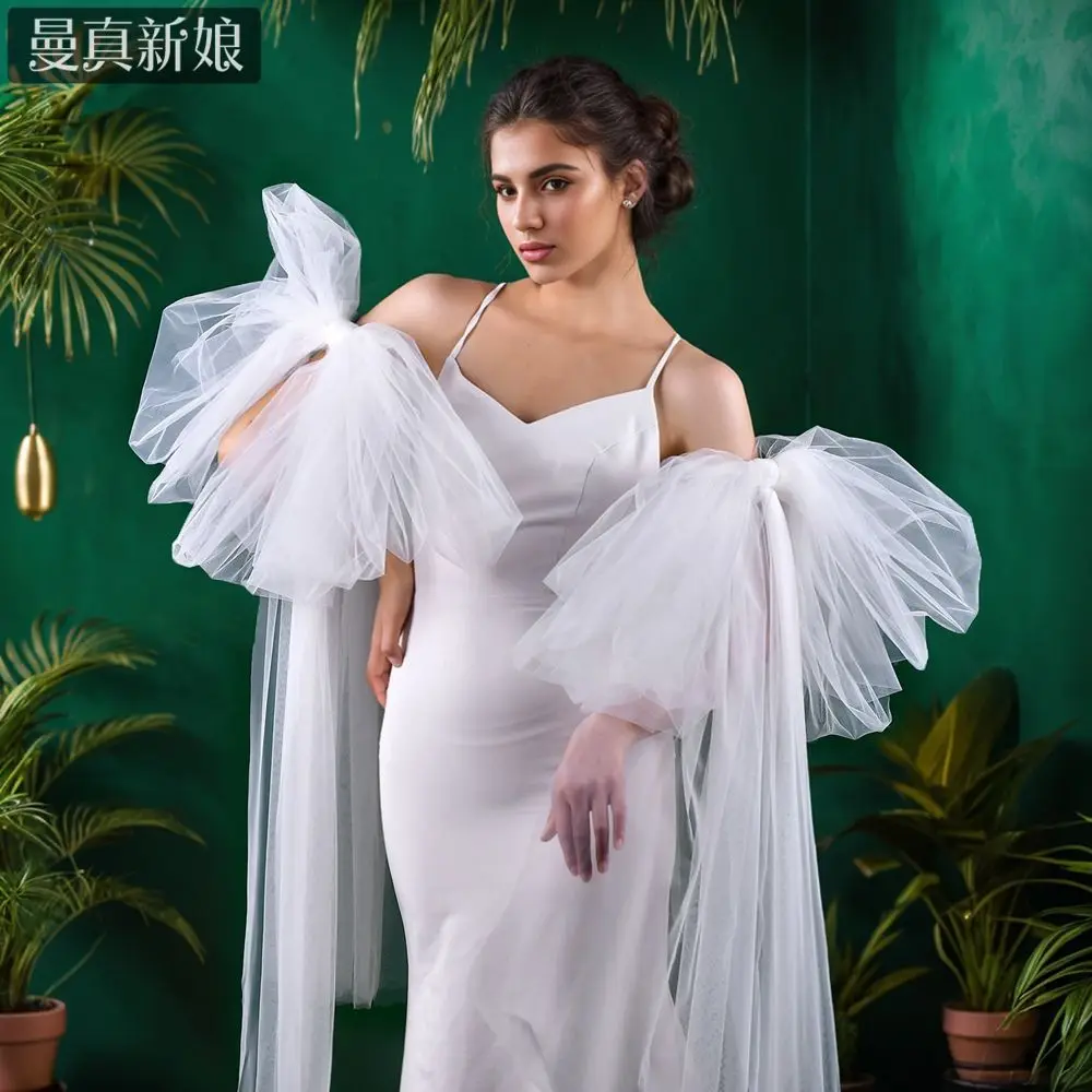 

Новое черное тюлевое преувеличенное платье для выпускного вечера, перчатки, длинная шаль, рукава для выступлений, грелка для рук, сделай сам