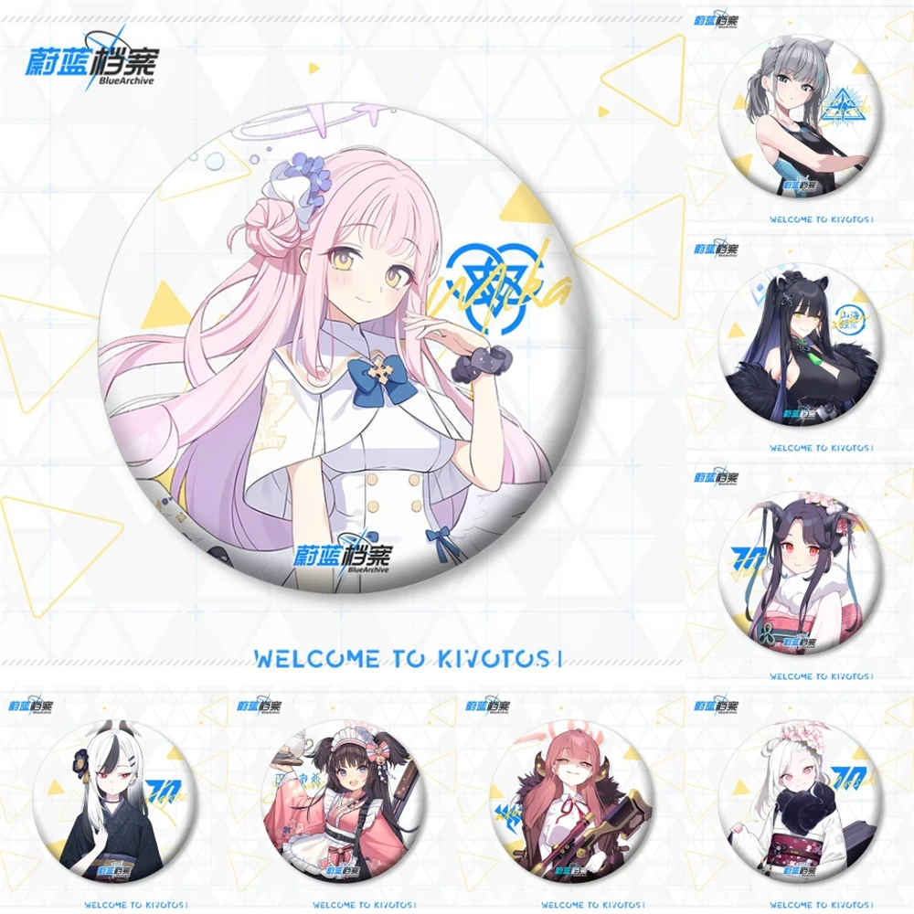 

58mm Game Blue Archive The Animation Akeboshi Himari Takanashi Hoshino Cosplay COSTUME Badge Pin SPTE Tinplate Brooch Gilf﻿
