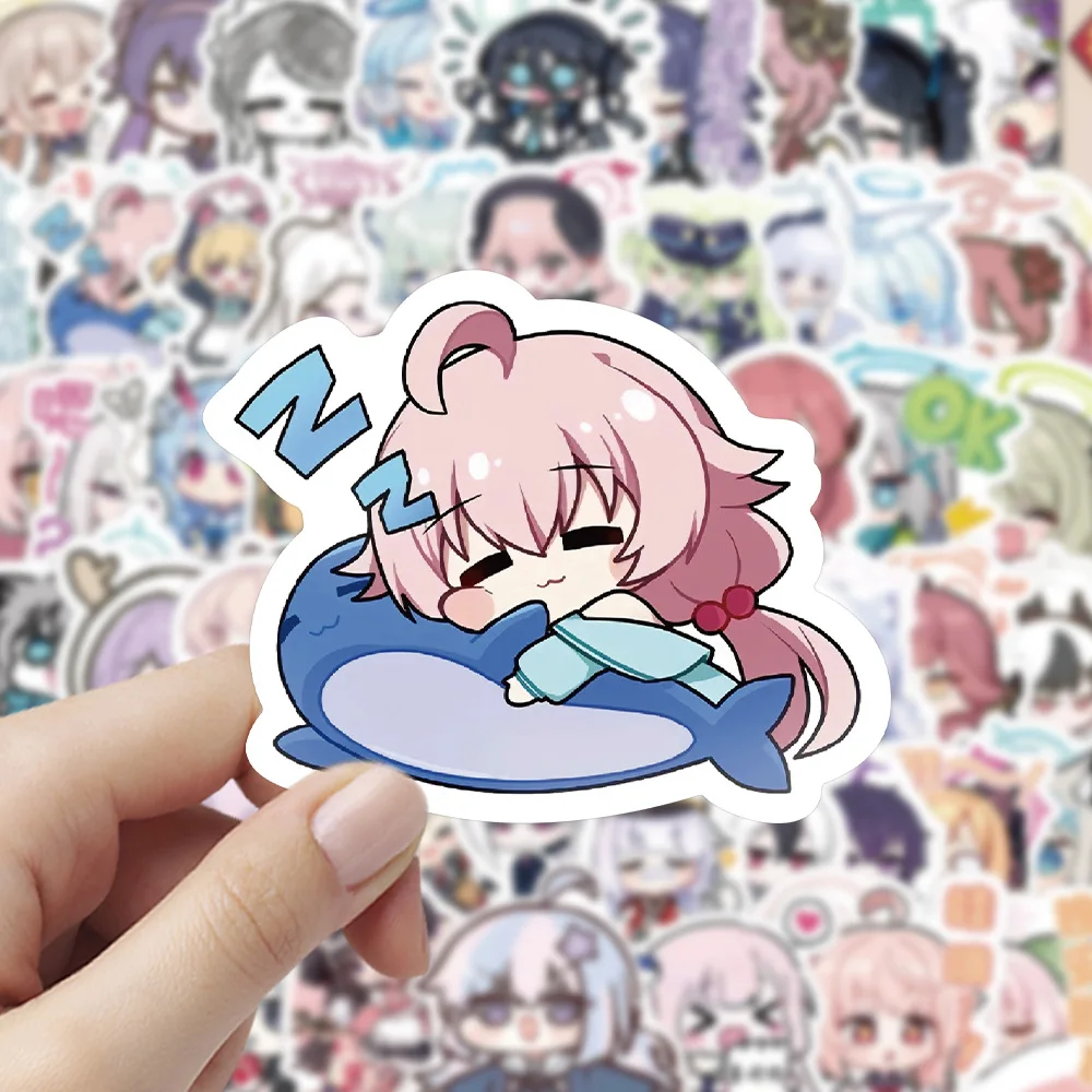 60pcs Game Blue Archive Q-version cute Sticker no-repeating diy Notebook Waterproof Stickers Hina Arona Aris Aru Shiroko Hoshino