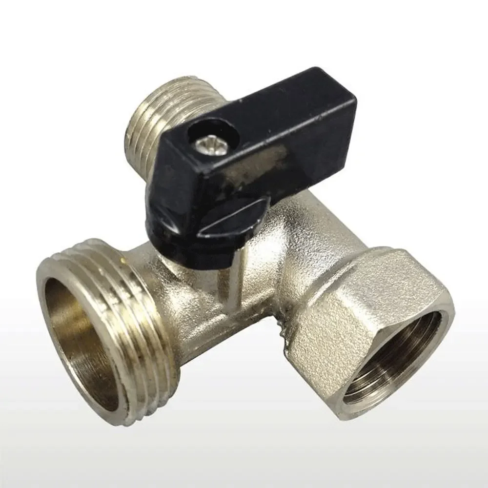 

1/2" To 3/4" BSP Female Male 3 Ports Tee Nickel Plated Ball Valve Splitter Water Plumbing Home Solar System