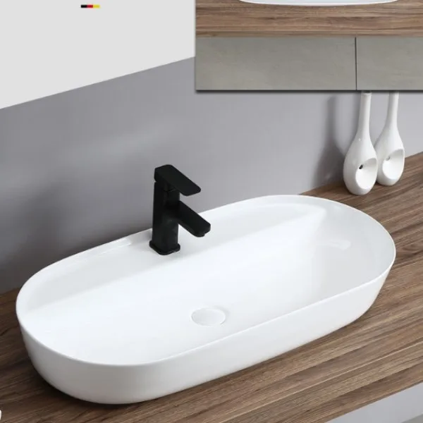 Oval table basin size size household with faucet washbasin wash basin toilet ceramic basin direct sales