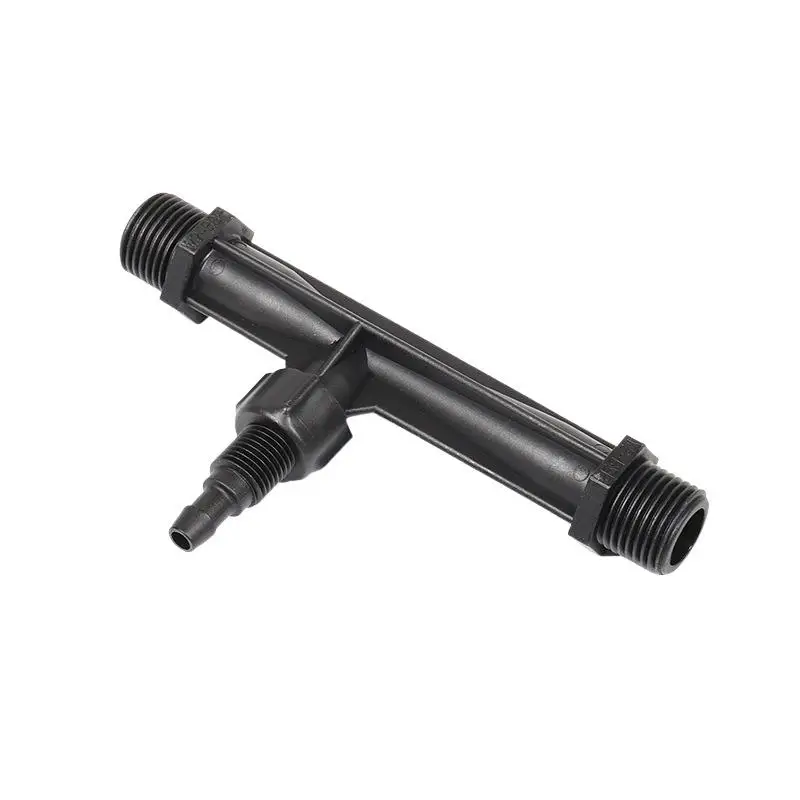 Heavy Duty Black Venturi Irrigation Injector Leakproof Design Multiple Sizes For Garden Farm Yard Watering Use