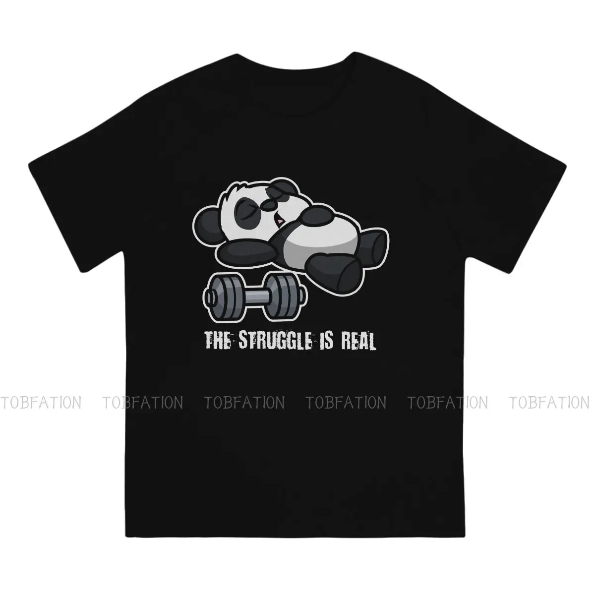 Bodybuilding Pumping GYM Muscle Training Crossfit Original TShirts The Struggle Is Real Fitness Panda Homme T Shirt Clothing 6XL