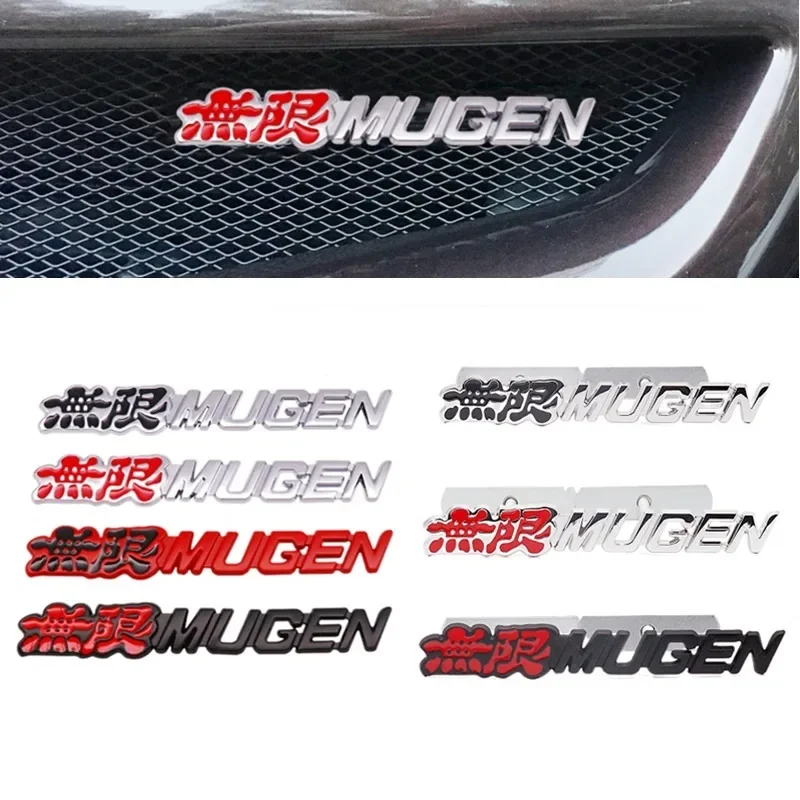 3D Metal Mugen Logo Car Emblem Rear Trunk Front Grill Badge For Honda Civic Accord 7 Type R FN2 FK8 Fit Jazz RS CRX Auto Sticker