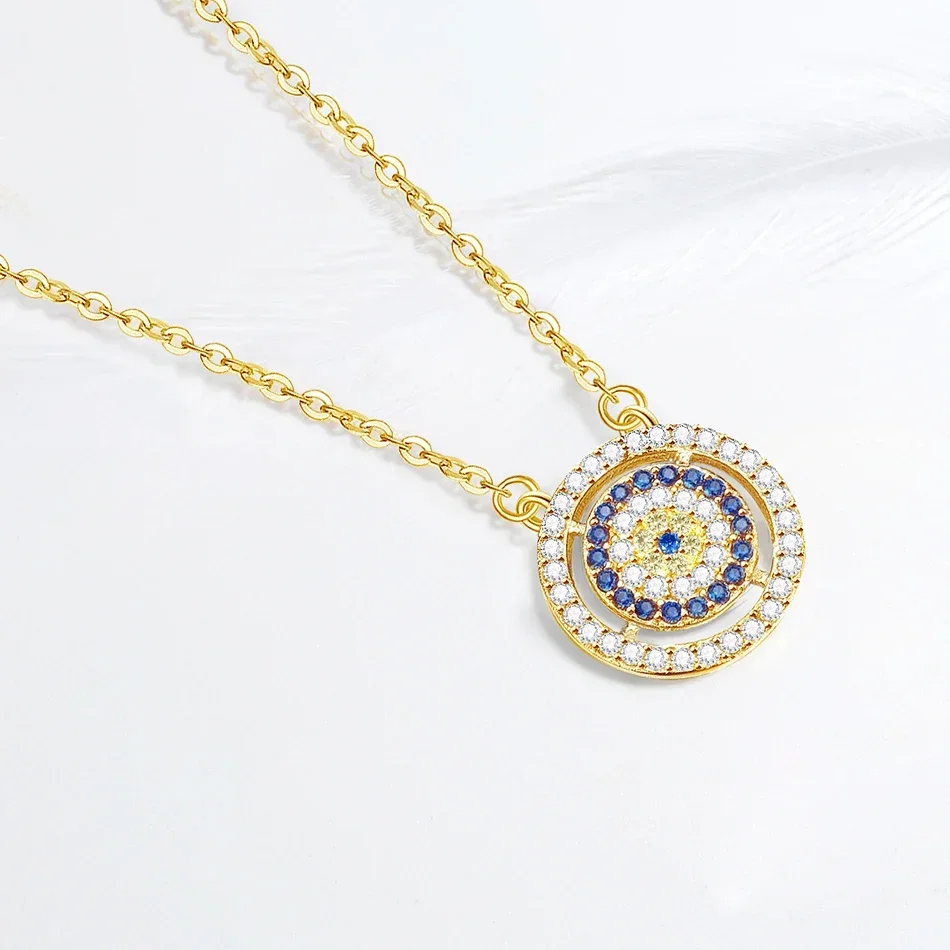 TONGZHE 925 Sterling Silver Evil Eye Necklace Women Turkish Blue Eyes Necklace Boy Friend Gift  Gold Chain Fashion Jewelry 2019